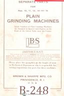 Brown & Sharpe-Brown & Sharpe Nos. 10, 11, 12, 14, 16, Grinding Serparate Parts Manual 1936-No. 10-No. 11-No. 12-No. 14-No. 16-01